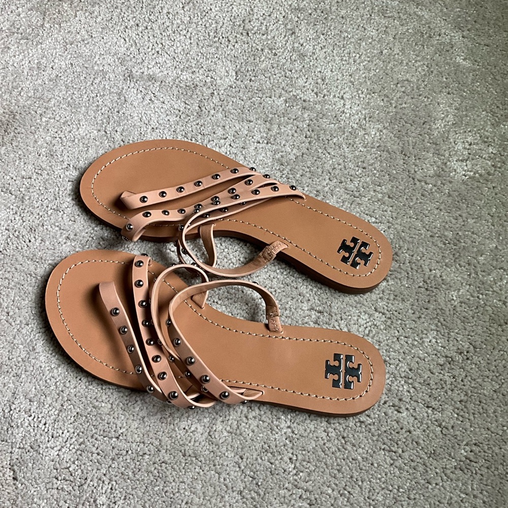 Tory Burch Tan Studded Sandals